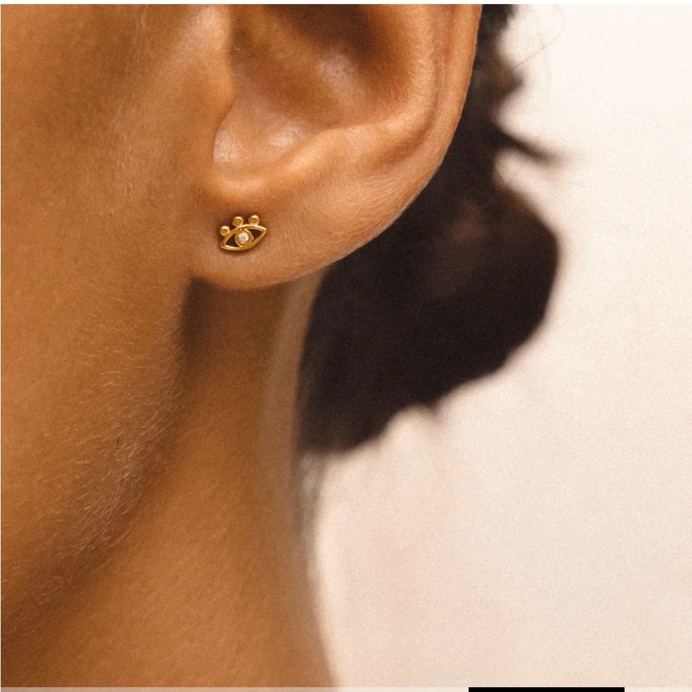 Atolea • Evil Eye Stud Earrings - Picture 3 of 9
